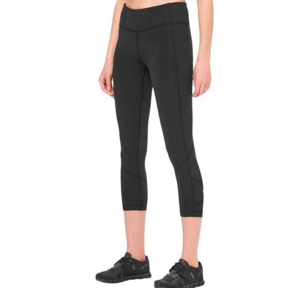 LULULEMON ATHLETICA Pace Rival Crop "Full-On Luxtreme 22' In Black Size 2 - Picture 2 of 8